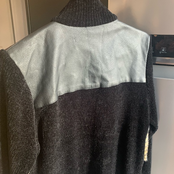 Vintage Faux fur, genuine leather and chenille shacket - Picture 2 of 8